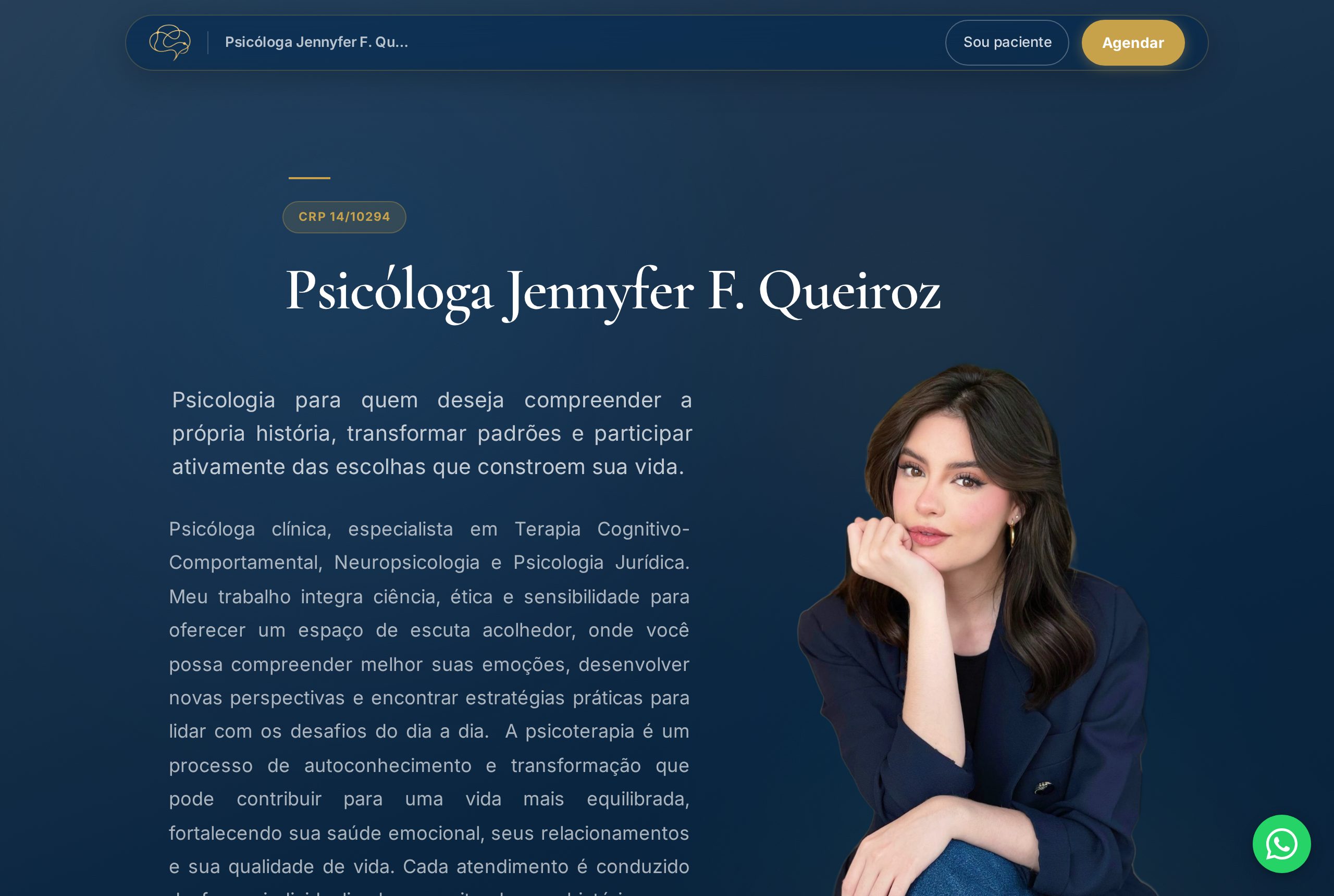 Página publicada de uma psicóloga que usa a psip